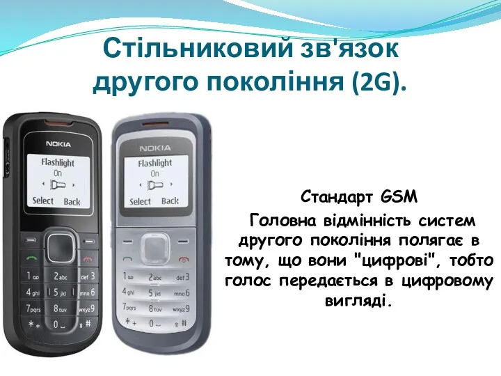 Стільниковий зв'язок другого покоління (2G). Стандарт GSM Головна відмінність систем