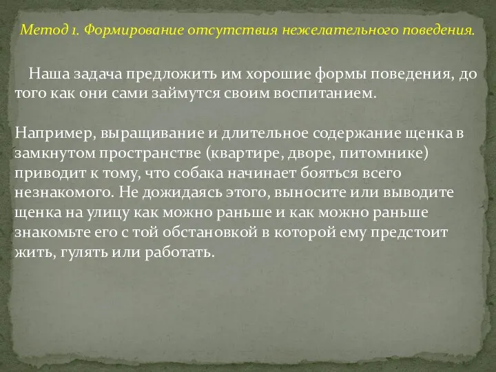 Наша задача предложить им хорошие формы поведения, до того как