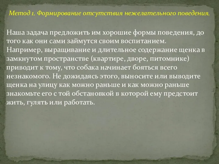 Наша задача предложить им хорошие формы поведения, до того как