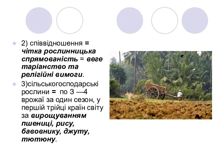 2) співвідношення = чітка рос­линницька спрямованість = веге­таріанство та релігійні