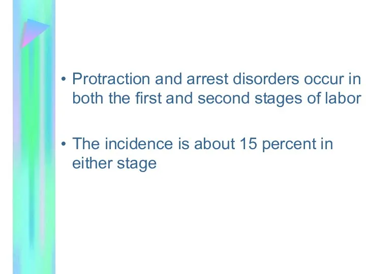 Protraction and arrest disorders occur in both the first and