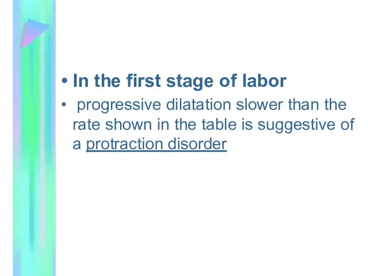 In the first stage of labor progressive dilatation slower than