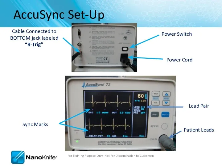 Power Switch Patient Leads AccuSync Set-Up For Training Purpose Only- Not For Dissemination to Customers