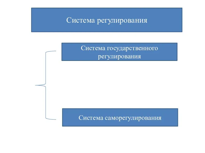 Система регулирования Система государственного регулирования Система саморегулирования