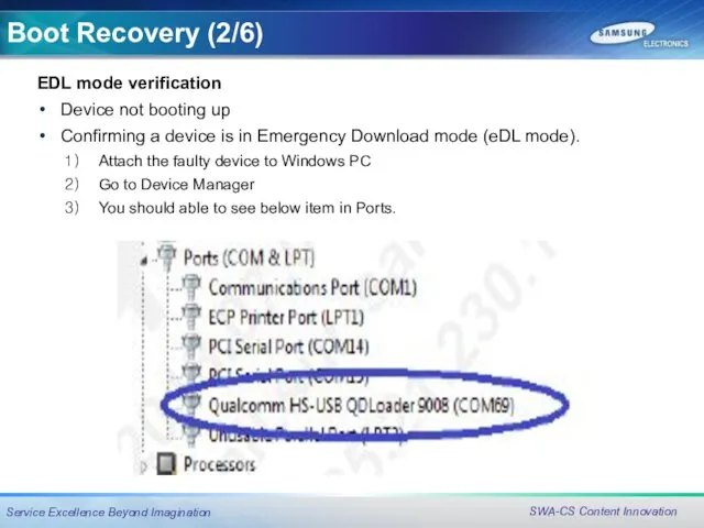 EDL mode verification Device not booting up Confirming a device