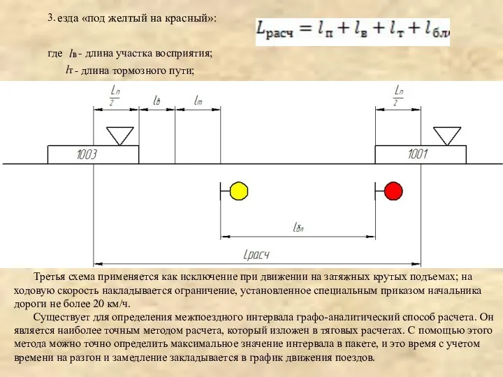 3. езда «под желтый на красный»: где - длина участка