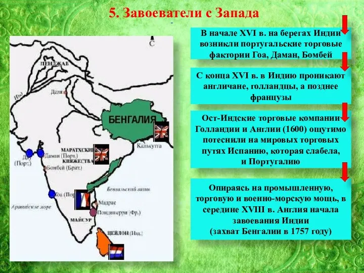 5. Завоеватели с Запада В начале XVI в. на берегах