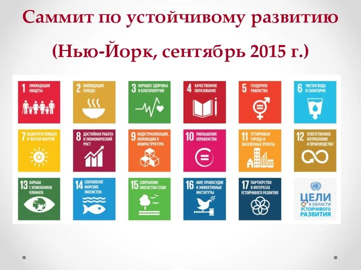 Саммит по устойчивому развитию (Нью-Йорк, сентябрь 2015 г.)