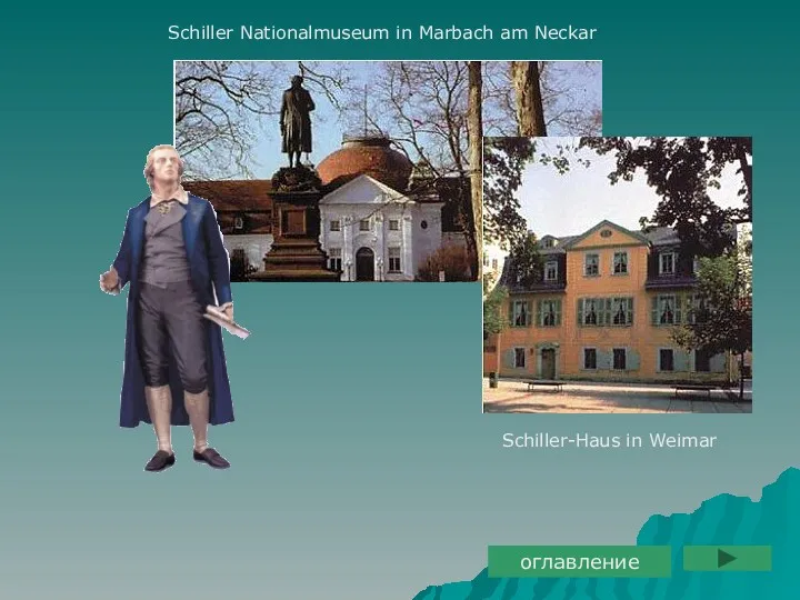 Schiller Nationalmuseum in Marbach am Neckar Schiller-Haus in Weimar оглавление