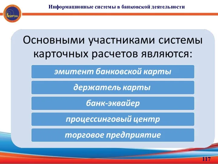 Информационные системы в банковской деятельности