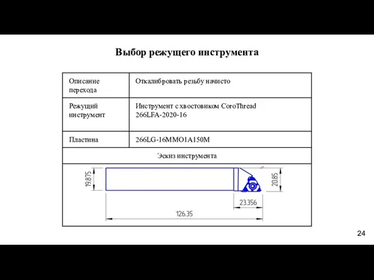 Выбор режущего инструмента