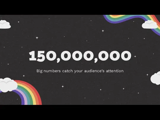 150,000,000 Big numbers catch your audience’s attention