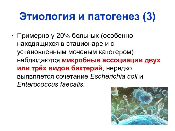 Этиология и патогенез (3) Примерно у 20% больных (особенно находящихся