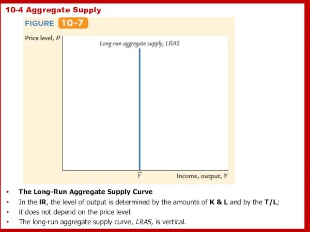 10-4 Aggregate Supply The Long-Run Aggregate Supply Curve In the