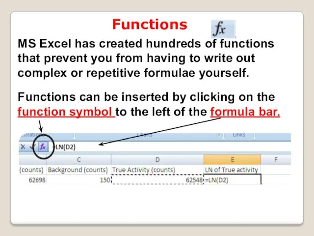 MS Excel has created hundreds of functions that prevent you from having to