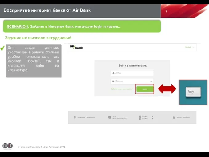 SCENARIO 1. Зайдите в Интернет банк, используя login и пароль.