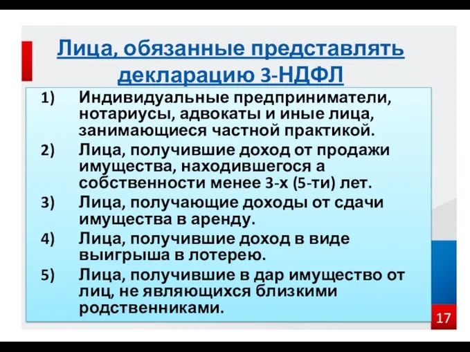 Индивидуальные предприниматели, нотариусы, адвокаты и иные лица, занимающиеся частной практикой.