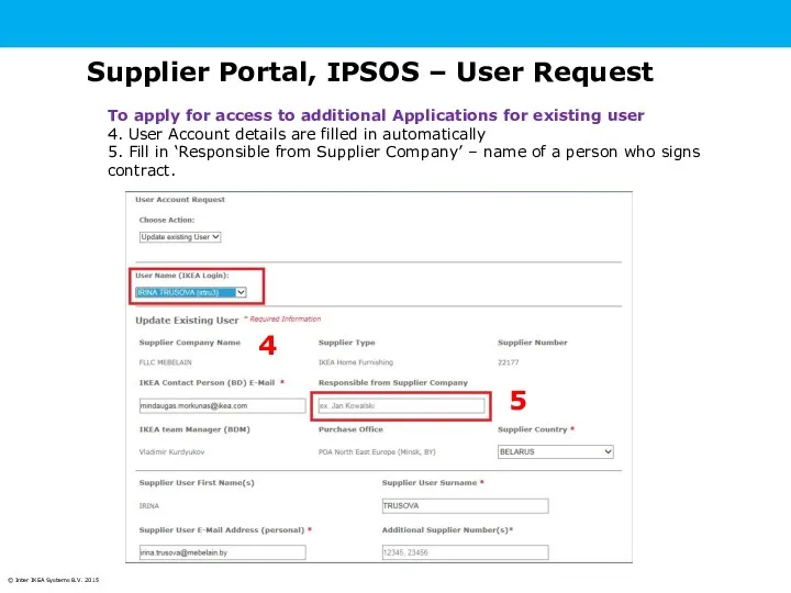 Supplier Portal, IPSOS – User Request To apply for access