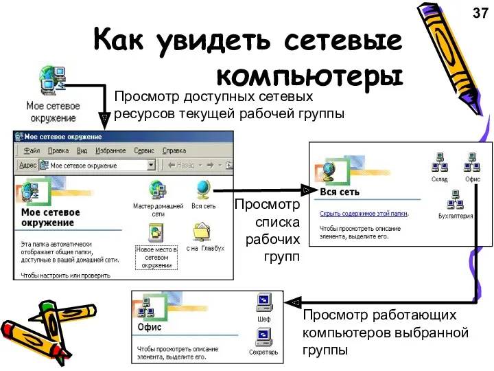 Как увидеть сетевые компьютеры Просмотр работающих компьютеров выбранной группы Просмотр