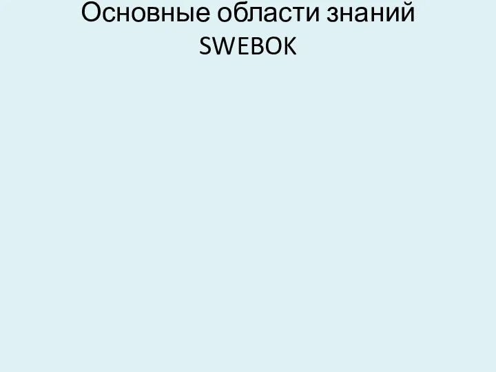 Основные области знаний SWEBOK