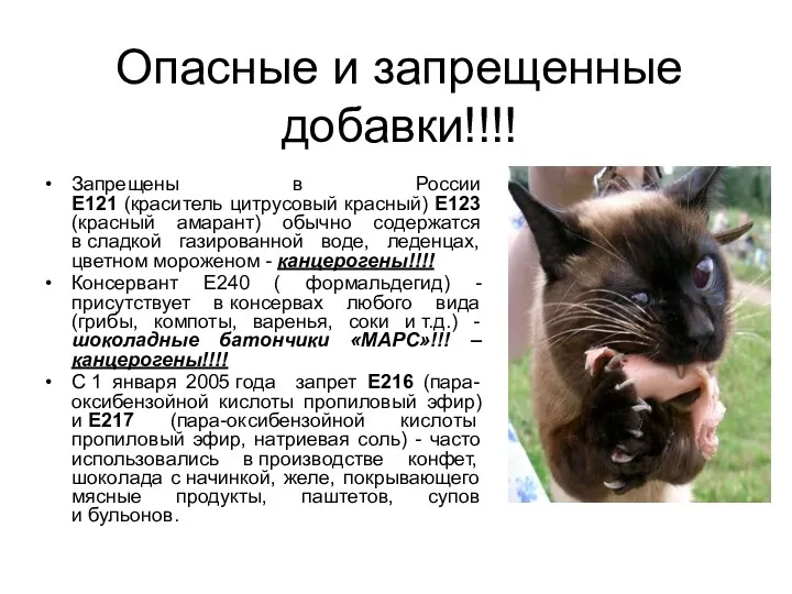 Опасные и запрещенные добавки!!!! Запрещены в России E121 (краситель цитрусовый