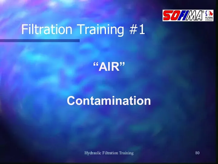 Hydraulic Filtration Training Filtration Training #1 “AIR” Contamination