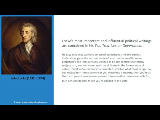 Source: www.nationalreview.com Locke’s most important and influential political writings are