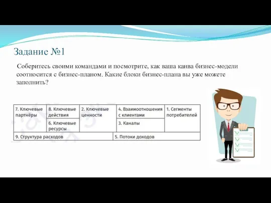 Задание №1 Соберитесь своими командами и посмотрите, как ваша канва