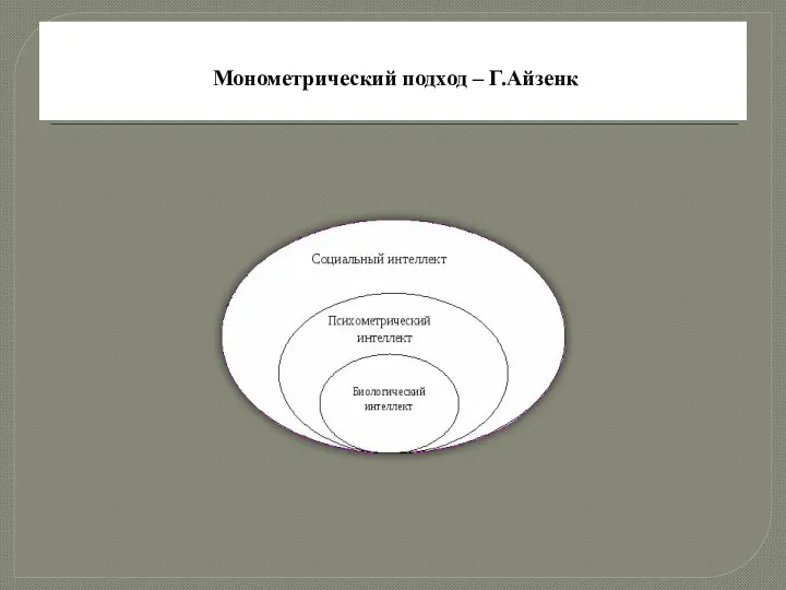 Монометрический подход – Г.Айзенк