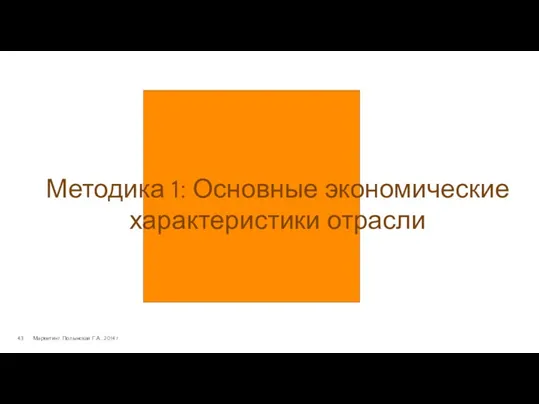 Маркетинг. Полынская Г.А., 2014 г. Методика 1: Основные экономические характеристики отрасли