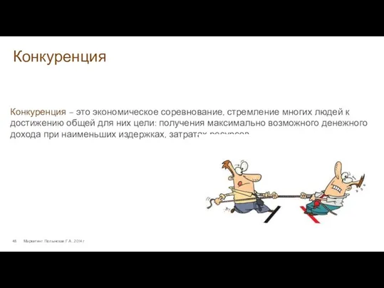 Конкуренция Маркетинг. Полынская Г.А., 2014 г. Конкуренция – это экономическое