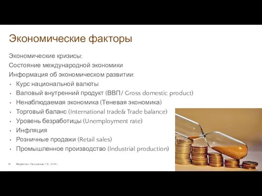Экономические факторы Маркетинг. Полынская Г.А., 2014 г. Экономические кризисы; Состояние