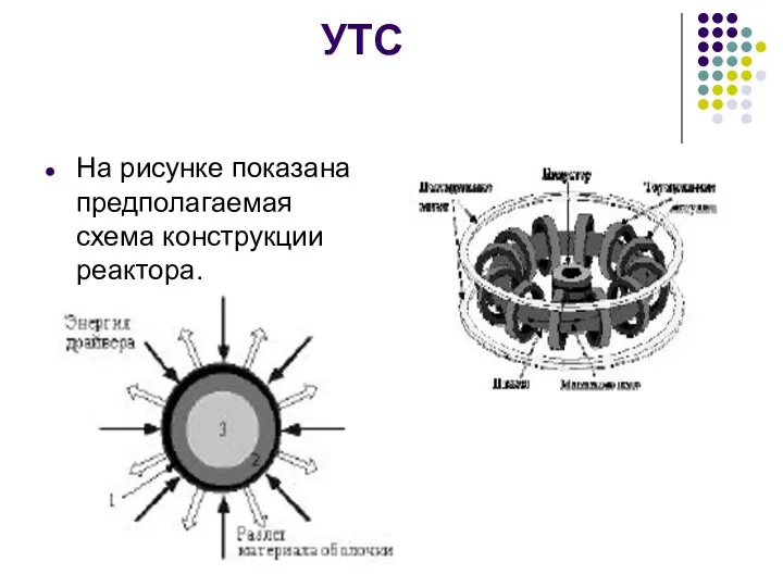 УТС На рисунке показана предполагаемая схема конструкции реактора.