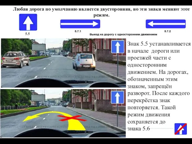 Любая дорога по умолчанию является двусторонняя, но эти знаки меняют