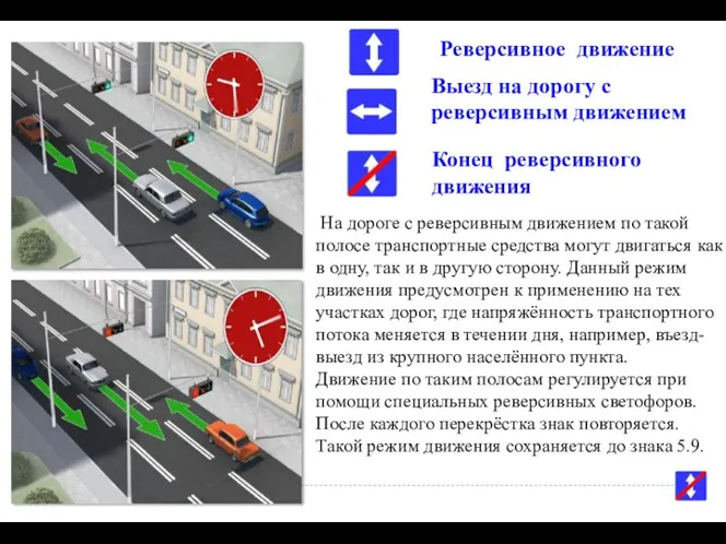 Реверсивное движение На дороге с реверсивным движением по такой полосе