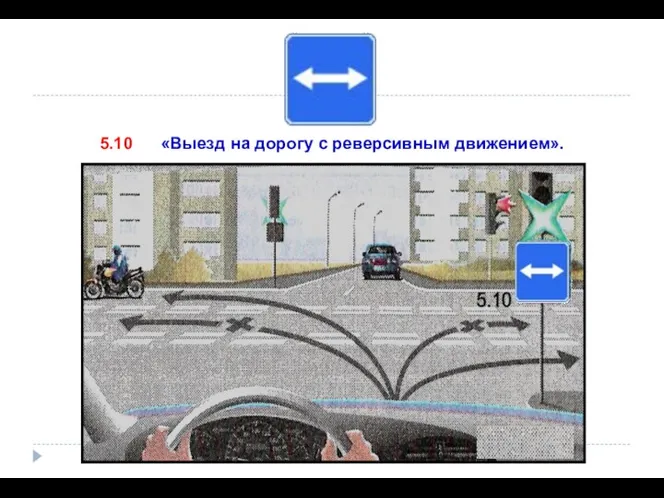 5.10 «Выезд на дорогу с реверсивным движением».