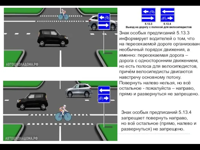 Знак особых предписаний 5.13.3 информирует водителей о том, что на