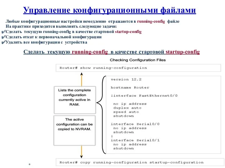 * Управление конфигурационными файлами Любые конфигурационные настройки немедленно отражаются в