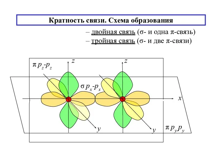 Кратность связи. Схема образования – двойная связь (σ- и одна