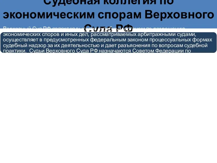 Судебная коллегия по экономическим спорам Верховного Суда РФ Верховный Суд