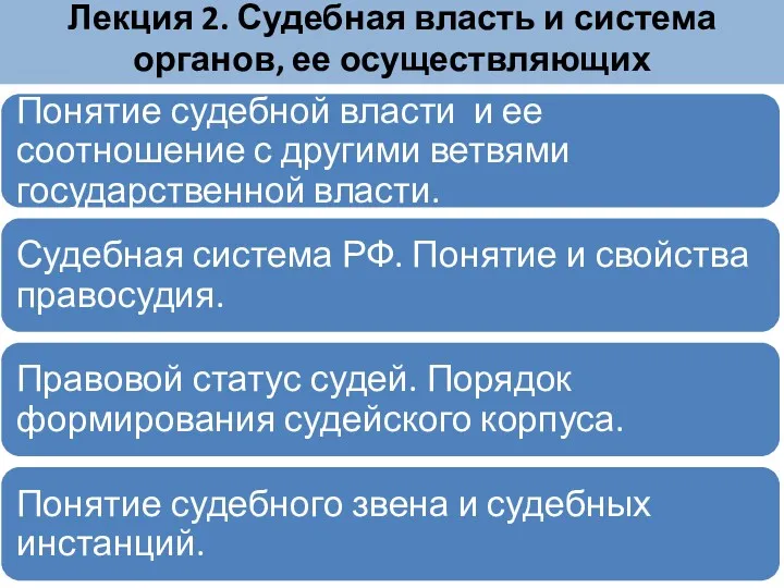 Лекция 2. Судебная власть и система органов, ее осуществляющих