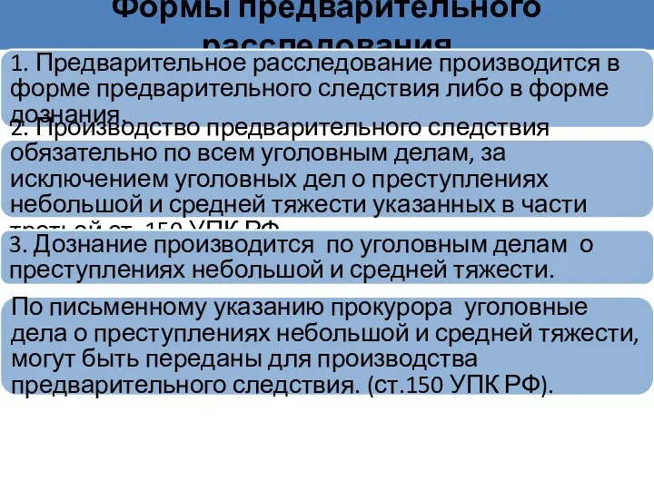 Формы предварительного расследования 1. Предварительное расследование производится в форме предварительного