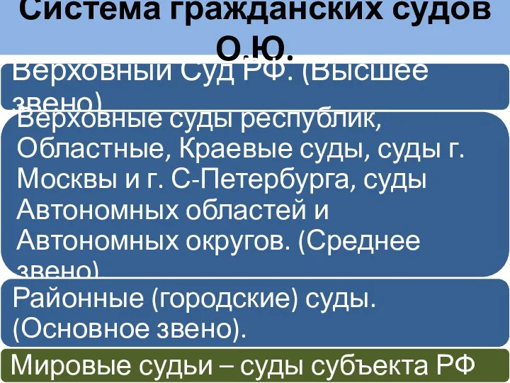 Система гражданских судов О.Ю.