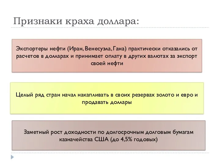 Признаки краха доллара: Экспортеры нефти (Иран, Венесуэла, Гана) практически отказались от расчетов в