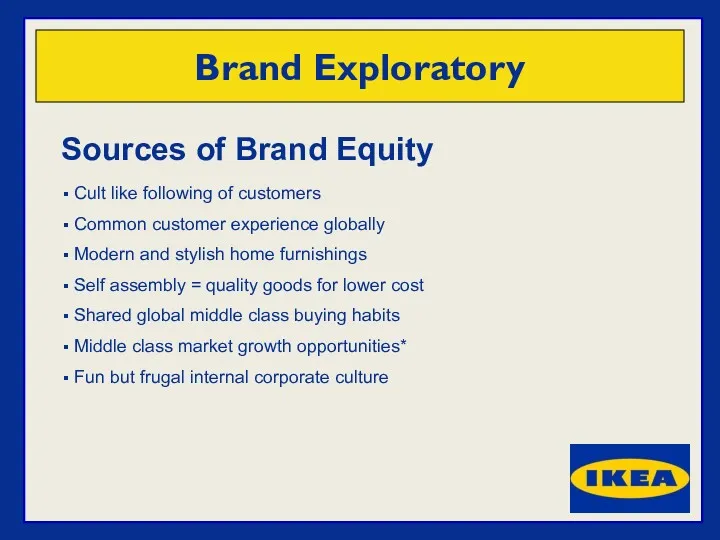 Sources of Brand Equity Cult like following of customers Common