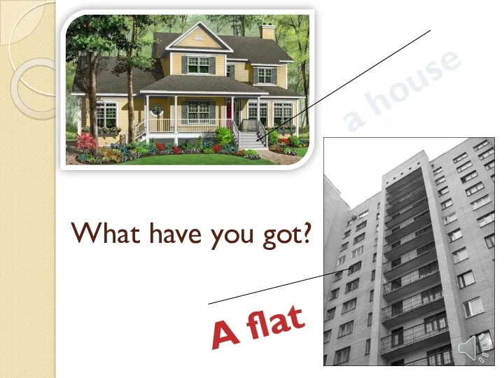What have you got? a house A flat