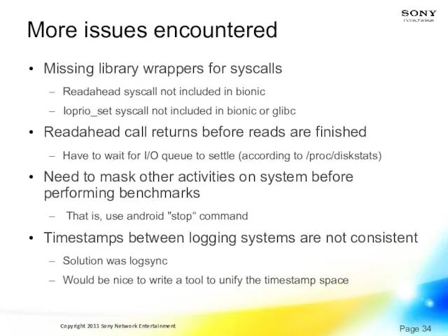 More issues encountered Missing library wrappers for syscalls Readahead syscall