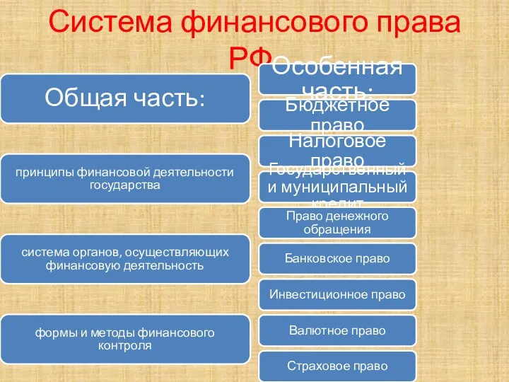 Система финансового права РФ. Общая часть: принципы финансовой деятельности государства