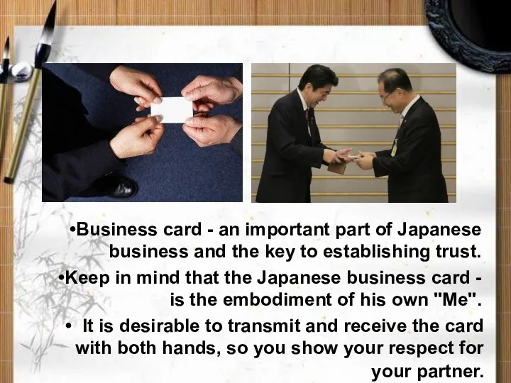 Business card - an important part of Japanese business and