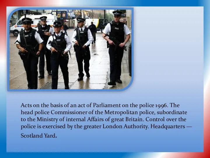 Acts on the basis of an act of Parliament on